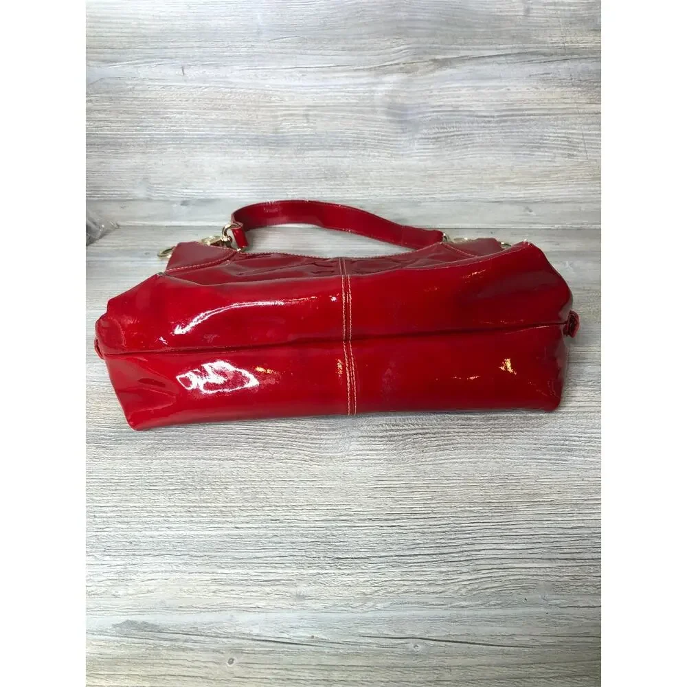 Dooney & Bourke Red Patent Leather Shoulder Bag Double Handles Handbag Purse - Picture 7 of 10